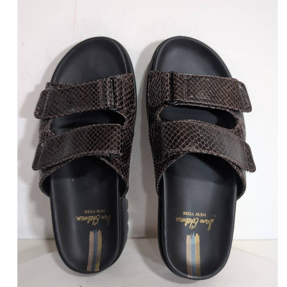 Sam Edelman Women's Brown Leather Eliana Lug Sole Slide Sandals 7.5 Brown - Picture 1 of 14